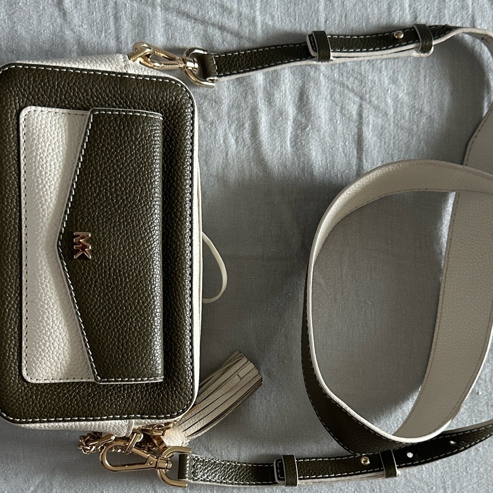Michael Kors Olive and Cream Crossbody Bag